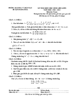Đề học sinh giỏi Toán 8 năm 2022 – 2023 phòng GD&ĐT Hoằng Hóa – Thanh Hóa