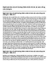 Nghị luận bảo vệ môi trường thiên nhiên là bảo vệ cuộc sống của chúng ta | Ngữ văn 11