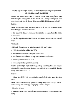 Giải bài tập SGK Lịch sử 9 bài 1Giải bài tập SGK Lịch sử 9 bài 1
