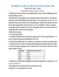 Hệ thống câu hỏi lý thuyết và bài tập thực tiễn môn Hoá học THPT