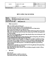 Mô tả công việc kcs final môn Quản trị kinh doanh | Trường Đại học Kinh doanh và Công nghệ Hà Nội