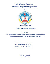 Vai trò của đầu tư tài chính, đầu tư phát triển, đầu tư thương mại trong nền kinh tế | Môn Kinh tế đầu tư - Đại học Kinh Tế Quốc Dân