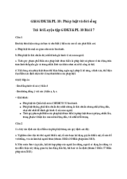 Giải Giáo dục Kinh tế và Pháp luật 10 Bài 17: Pháp luật và đời sống | Chân trời sáng tạo