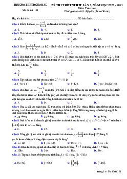 Đề thi thử TNTHPT 2021 môn Toán lần 3 trường THPT Đồng Đậu – Vĩnh Phúc