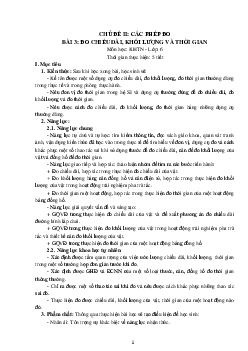 Giáo án Khoa học tự nhiên 6 sách Cánh diều Phần Vật Lý Chủ đề 2