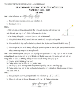 Đề cương học kỳ 1 Toán 9 năm 2022 – 2023 trường chuyên Hà Nội – Amsterdam