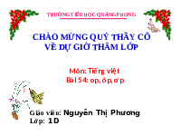 Giáo án điện tử Tiếng việt 1 bài 3 Chân trời sáng tạo : Op ôp ơp