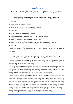 Văn mẫu lớp 8: Viết văn bản thuyết minh giải thích một hiện tượng tự nhiên Ngữ Văn 8 | Kết nối tri thức