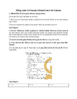 Giải Tiếng Anh 11 Unit 4 4I Culture | Friends Global