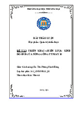 Triển khai chiến lược kinh doanh tại Tổng công ty May 10 | Bài thảo luận quản trị chiến lược