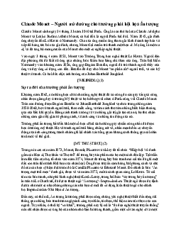 Claude Monet – Người mở đường cho trường phái hội họa ấn tượng?