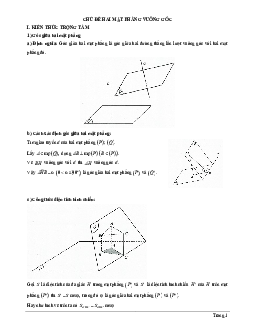 Tài liệu chủ đề hai mặt phẳng vuông góc