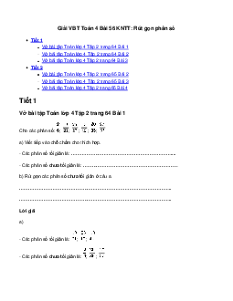 Vở bài tập Toán lớp 4 Bài 56: Rút gọn phân số Kết nối tri thức