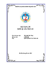 Bài Tập Lớn Môn Quản Lý Dự Án: Xây Dựng Hệ Thống Nhà Sách