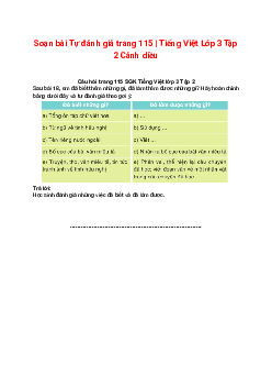 Soạn bài Tự đánh giá trang 115 | Tiếng Việt Lớp 3 Tập 2 Cánh diều