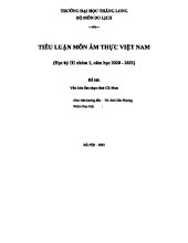 Tiểu luận Ẩm thực Việt Nam: Văn hóa Ẩm thực Cà Mau (9.5) - ĐH Thăng Long