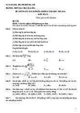 Đề cương cuối kì 1 Toán 11 năm 2025 – 2026 trường THPT Bắc Thăng Long – Hà Nội