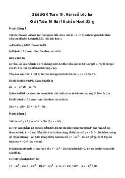 Toán 10 Bài 16: Hàm số bậc hai - Kết Nối Tri Thức