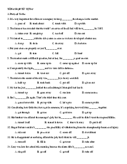 Bài tập từ vựng tổng hợp luyện thi chuyên Anh