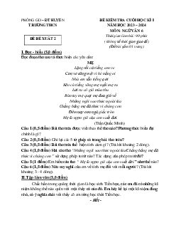 Đề thi học kì 1 môn Ngữ văn 6 năm 2023 - 2024 sách Cánh diều | Đề 6