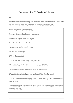 Giải Tiếng Anh 6 Unit 7: Puzzles and Games - Friends Plus