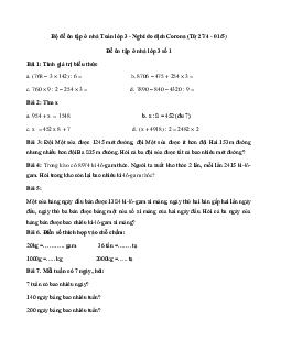 Bộ đề ôn tập ở nhà Toán lớp 3 (Từ 27/4 - 01/5/2021)