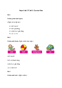 Giải Tiếng Anh lớp 3 Unit 1: Lesson One | Family and Friends