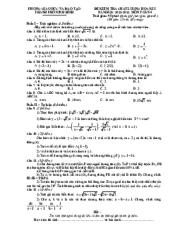 Đề học kì 1 Toán 9 năm 2022 – 2023 phòng GD&ĐT thành phố Ninh Bình