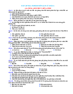 Trắc nghiệm Sử 12 bài 5 có đáp án: Các nước Châu Phi và Mĩ Latinh