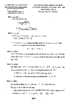 Đề Olympic tháng 4 Toán 11 năm 2020 – 2021 sở GD&ĐT TP Hồ Chí Minh