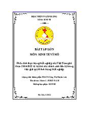 Phân tích thực trạng thất nghiệp của Việt Nam giai đoạn 2015-2022 và vai trò của chính sách tiền tệ trong việc giải quyết tình trạng thất nghiệp | Bài tập môn Kinh tế vĩ mô