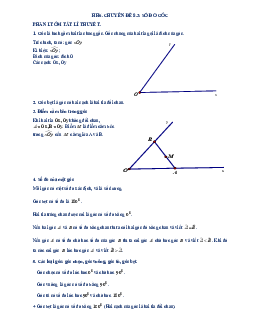 Tài liệu dạy thêm – học thêm chuyên đề số đo góc