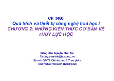 Tĩnh lực học của chất lỏng | Bài giảng môn quá trình thiết bị | Đại học Bách khoa hà nội