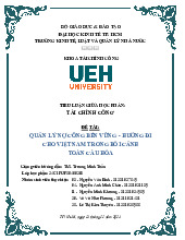 Tiểu luận Quản lý nợ công bền vững cho Việt Nam môn Tài chính công | Đại học Kinh tế Thành phố Hồ Chí Minh