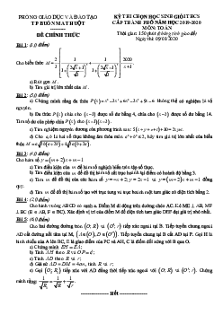 Đề thi HSG Toán 9 năm 2019 – 2020 phòng GD&ĐT Buôn Ma Thuột – Đắk Lắk
