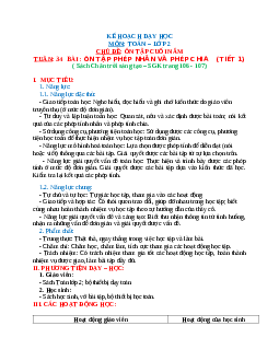 Giáo án Toán 2 sách Chân trời sáng tạo (cả năm) | Tuần 34 | Tiết 1