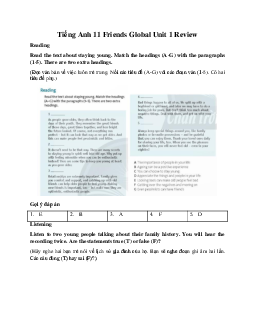 Giải Tiếng Anh 11 Unit 1 Review | Friends Global
