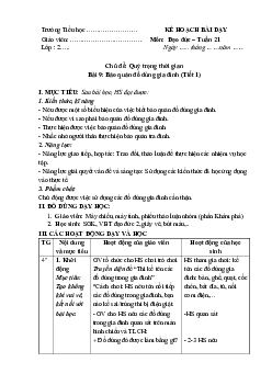 Giáo án Đạo đức 2 sách Cánh diều (Cả năm) | Bài 9
