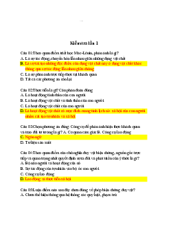 Kiểm tra giữa kì lần 1 k63 môn triết maclenin