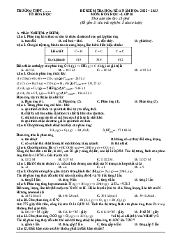 Đề thi học kì 2 môn Hóa học 10 năm 2022 - 2023 sách Cánh diều | Đề 3