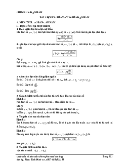 Phân loại và phương pháp giải bài tập đạo hàm