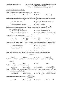 Đề KSCL lần 1 năm học 2017 – 2018 môn Toán 11 trường THPT Xuân Hòa – Vĩnh Phúc