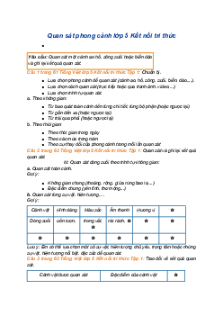 Giải SGK Tiếng Việt 5 trang 61 Bài 12: Quan sát phong cảnh - Kết nối tri thức (Tập 1)