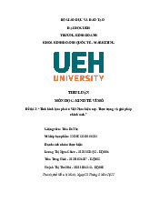 Tiểu luận “Tình hình lạm phát ở Việt Nam hiện nay. Thực trạng và giải pháp | Môn kinh tế vĩ mô