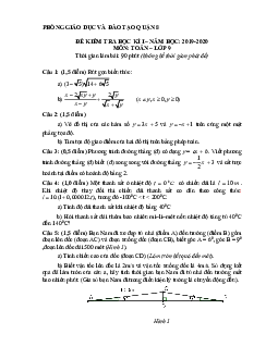 Đề thi học kỳ 1 Toán 9 năm 2019 – 2020 phòng GD&ĐT Quận 8 – TP HCM