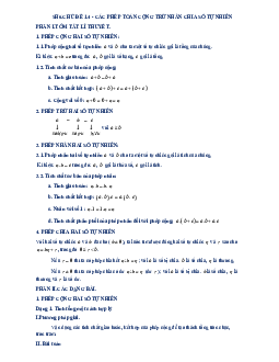 Tài liệu dạy thêm – học thêm chuyên đề các phép toán cộng, trừ, nhân, chia số tự nhiên