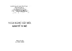 Ngân hàng câu hỏi Kinh tế vi mô | Trường đại học Kinh tế Quốc dân