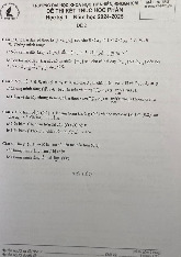 Đề thi cuối HKI học phần Giải tích 1A năm 2024 - 2025 | Trường Đại học Khoa học tự nhiên, Đại học Quốc gia Thành phố Hồ Chí Minh