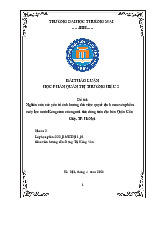 Nghiên cứu các yếu tố ảnh hưởng đến việc quyết định mua sản phẩm máy lọc nước Kangaroo của người tiêu dùng trên địa bàn Quận Cầu Giấy-TP. Hà Nội | Bài thảo luận Phương pháp nghiên cứu khoa học