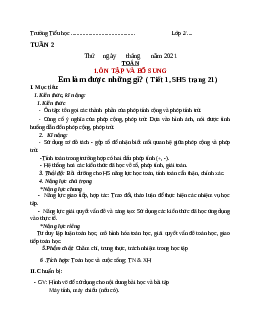 Giáo án Toán 2 | Bài em làm được những gì sách Chân trời sáng tạo (cả năm) | Tuần 3 tiết 1